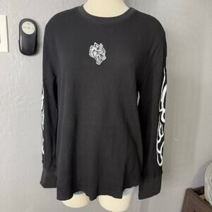 Darc Sport Wolves Flame Lightweight Thermal Long Sleeve Tee, Black, XL